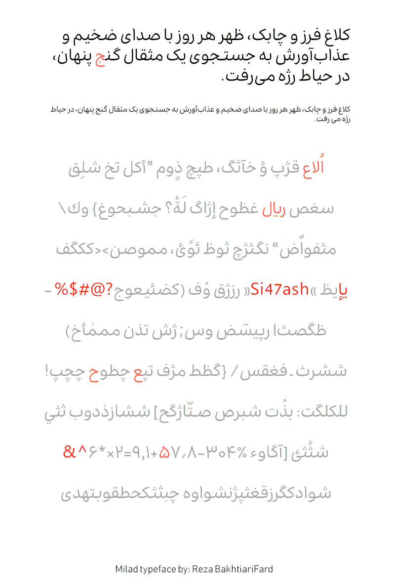 شهاب سیاوش - بررسی موج نوی فونت فارسی - مقایسهٔ ۱۰ فونت بر اساس ۱۰ معیار